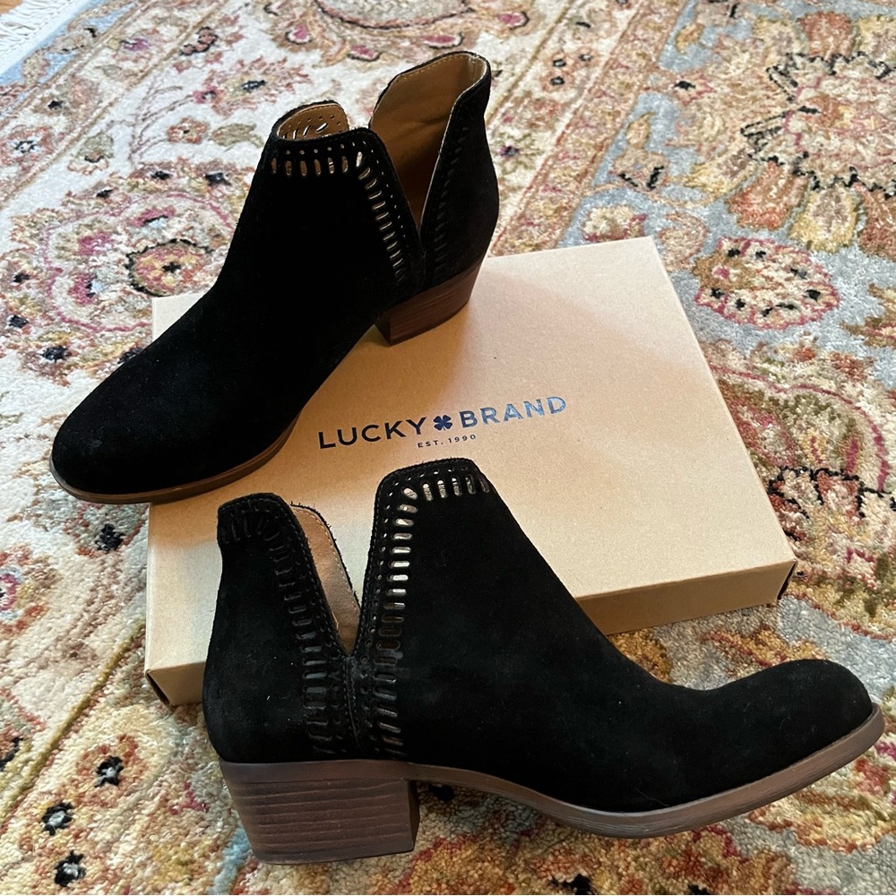 Lucky Brand Black Suede Booties